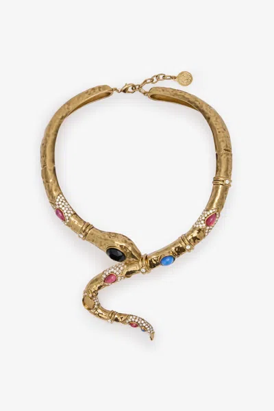 Roberto Cavalli Snake-shaped Choker Necklace In Gold