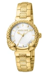 Roberto Cavalli By Franck Muller Snake Swiss Quartz Bracelet Watch, 32mm In Gold