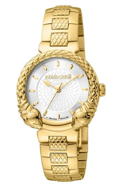 Roberto Cavalli Snake Swiss Quartz Bracelet Watch, 32mm In Gold