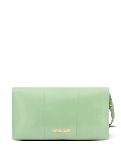 Roberto Cavalli Snake-effect Clutch Bag In Pink