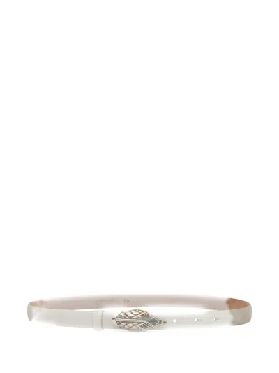 Roberto Cavalli Snake-head Scale-motif Belt In Metallic