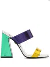 Roberto Cavalli Sandalen Mit Schlangenleder-effekt In Purple