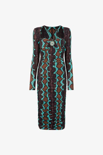 ROBERTO CAVALLI MIDIKLEID MIT SCHLANGENHAUT-PRINT