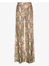 Roberto Cavalli Hose Mit Python-print In Brown