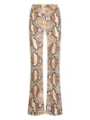 Roberto Cavalli Snakeskin-print Trousers In Neutrals