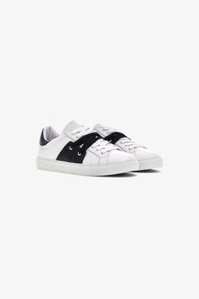 Roberto Cavalli Sneakers With Central Stripe In Black