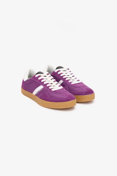Roberto Cavalli Sneakers With Contrasting Inserts In Purple
