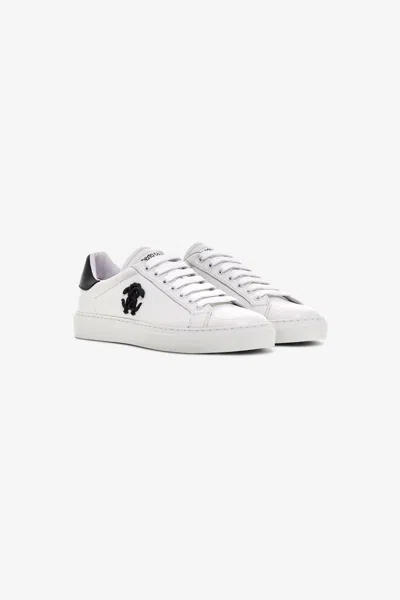 Roberto Cavalli Sneakers With Monogram Rc In White