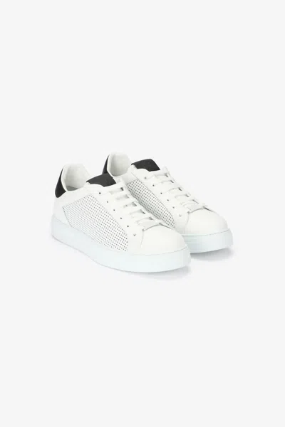 Roberto Cavalli Trainers With Perforated Details In White