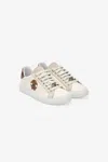 Roberto Cavalli Sneakers With Python Retro And Patch In Ivory