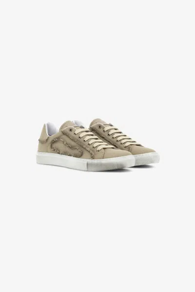 Roberto Cavalli Sneakers With Snake Detail In Brown