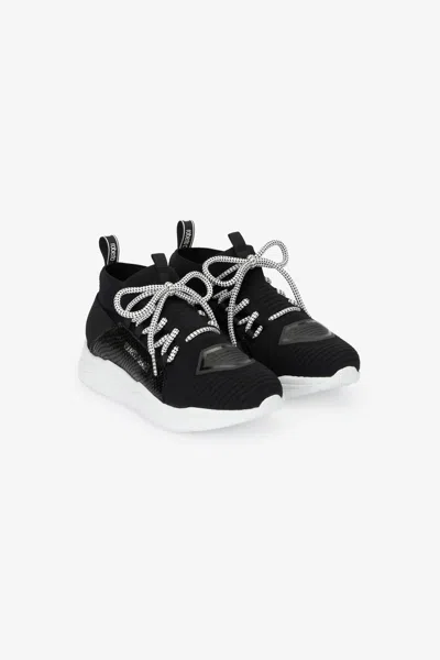Roberto Cavalli Sneakers With Snake-effect Inserts In Black