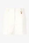 Roberto Cavalli Solid-color Python-print Shorts In Ivory