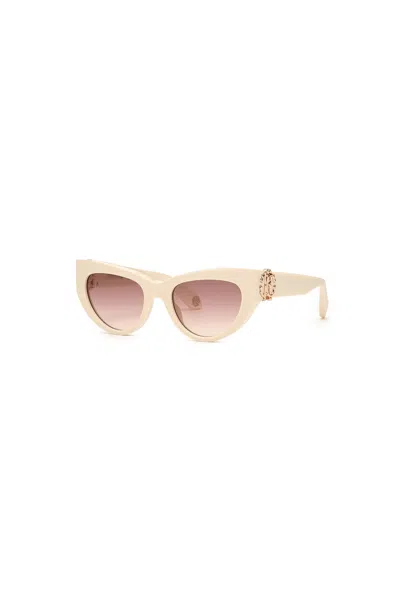 Roberto Cavalli Sunglasses Monogram Collection In Shiny Full Cream