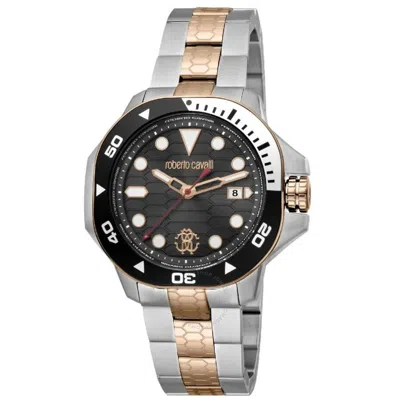Roberto Cavalli Spiccato Quartz Black Dial Men's Watch Rc5g044m0045 In Metallic