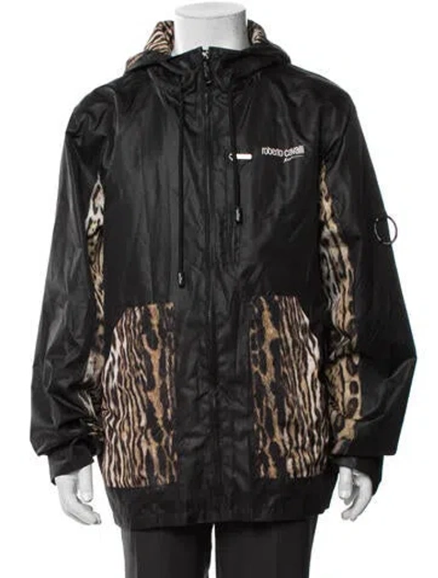 Pre-owned Roberto Cavalli Sport Animal Print Jacket In Black