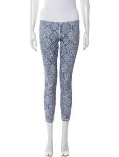 Pre-owned Roberto Cavalli Sport Animal Print Skinny Leg Pants In White
