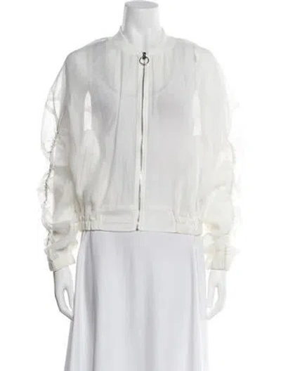 Pre-owned Roberto Cavalli Sport Bomber Jacket In White