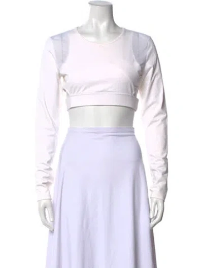 Pre-owned Roberto Cavalli Sport Crew Neck Long Sleeve Crop Top In Neutral