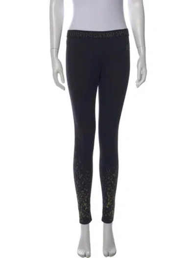 Pre-owned Roberto Cavalli Sport Printed Skinny Leg Pants In Black