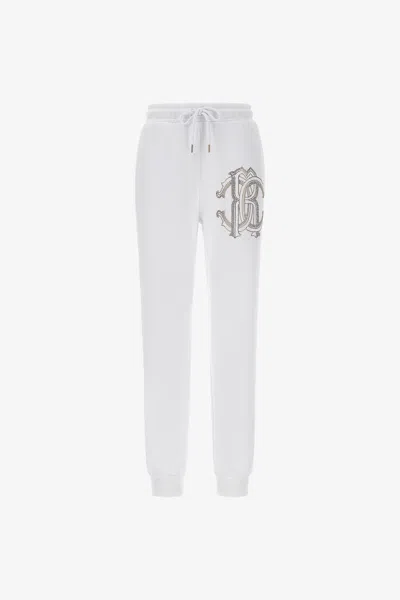 Roberto Cavalli Sporty Pants With Monogram Rc In White