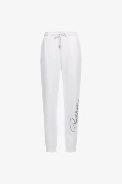 Roberto Cavalli Sporty Pants With Signature In White