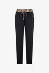 Roberto Cavalli Sporty Trousers With Python Print At Waist In 899 Black + 716 Marz
