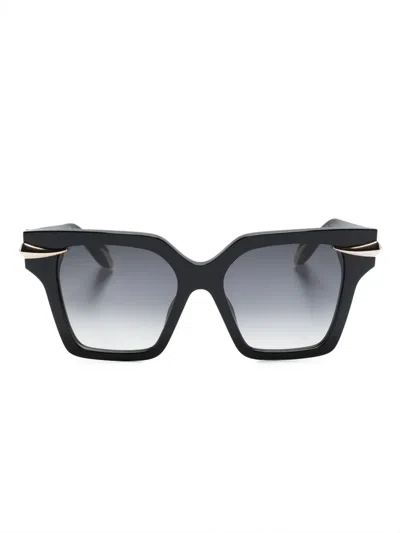 Roberto Cavalli Square-frame Gradient-lenses Sunglasses In Black