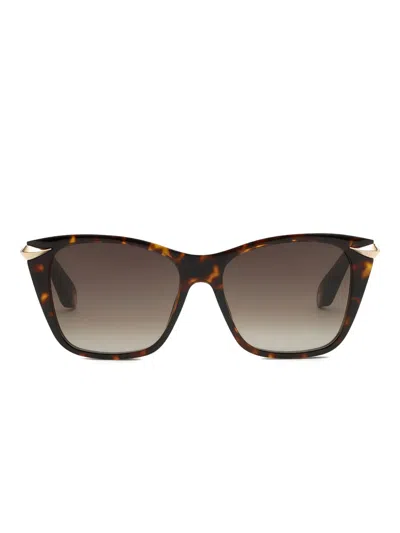Roberto Cavalli Square-frame Sunglasses In Brown