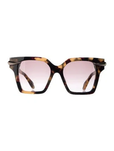 Pre-owned Roberto Cavalli Square Gradient Sunglasses In Brown