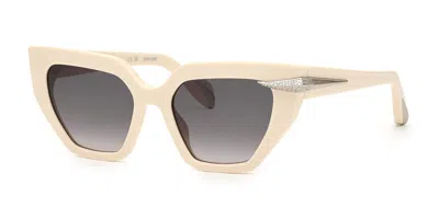 Roberto Cavalli Src001s 09x7 Occhiali Da Sole Bianchi Per Uomo In Neutral