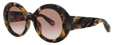 Roberto Cavalli Src010m Unisex Acetate Sunglasses With Case, 52-21-140 In 0agg - Vintage Havana / Brown Gradient