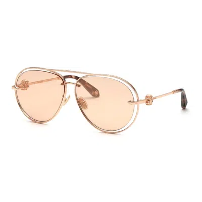 Roberto Cavalli Src032m 8fcg Shiny Copper Gold/orange In Brown