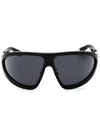 Roberto Cavalli Oversized-frame Sunglasses In Shiny Black / Dark Grey