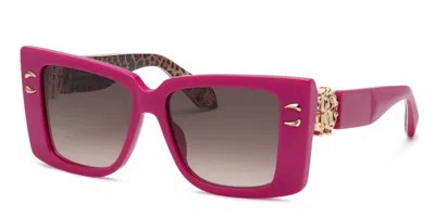 Roberto Cavalli Src056m 09m3 Occhiali Da Sole Rosa Per Uomo In Purple