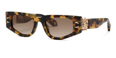 Roberto Cavalli Src057m 0777 Occhiali Da Sole Tartarugatishell Per Uomo In Brown