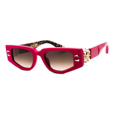 Roberto Cavalli Src057m Oversized Acetate Sunglasses In Pink