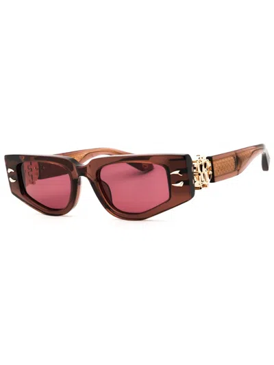 Roberto Cavalli Src57m Oval Sunglasses For Women In Burgundy