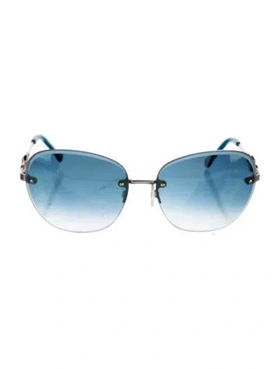 Pre-owned Roberto Cavalli Stilla Oversize Sunglasses In Blue