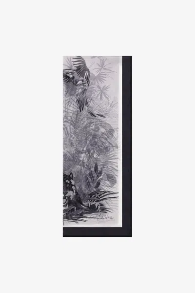Roberto Cavalli Stole With Jungle Print In Gray