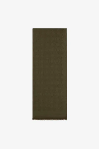 Roberto Cavalli Stole With Rc Monogram Print In Green