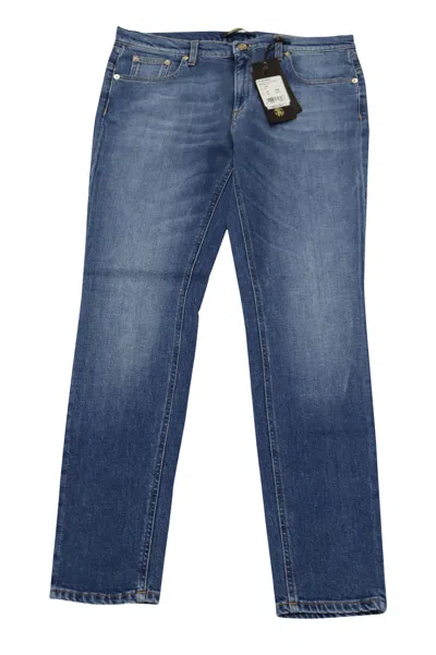 Roberto Cavalli Straight Jeans In Blue Cotton