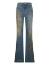 Roberto Cavalli Jeans With Rhinestones In Blue