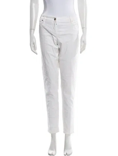 Pre-owned Roberto Cavalli Straight Leg Pants In White
