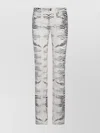 Roberto Cavalli Straight Trousers All-over Print In Gray