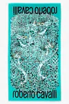 Roberto Cavalli Leo Camouflage Print Beach Towel In Green