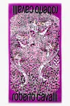 Roberto Cavalli Leo Camouflage Print Beach Towel In Purple