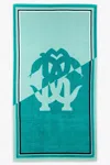 Roberto Cavalli Mirror Snake Print Beach Towel In Green