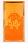 Roberto Cavalli Mirror Snake Print Beach Towel In Orange