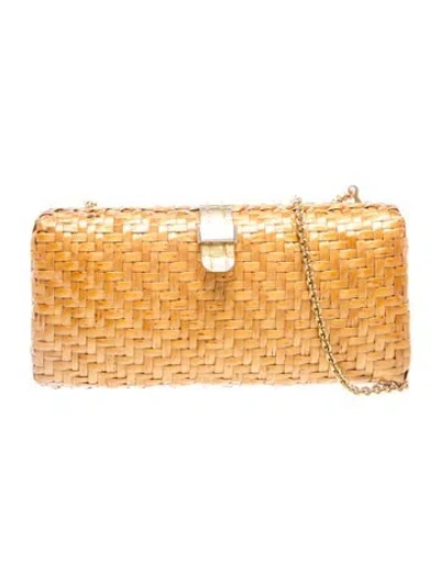 Pre-owned Roberto Cavalli Straw Crossbody Bag In Neutrals
